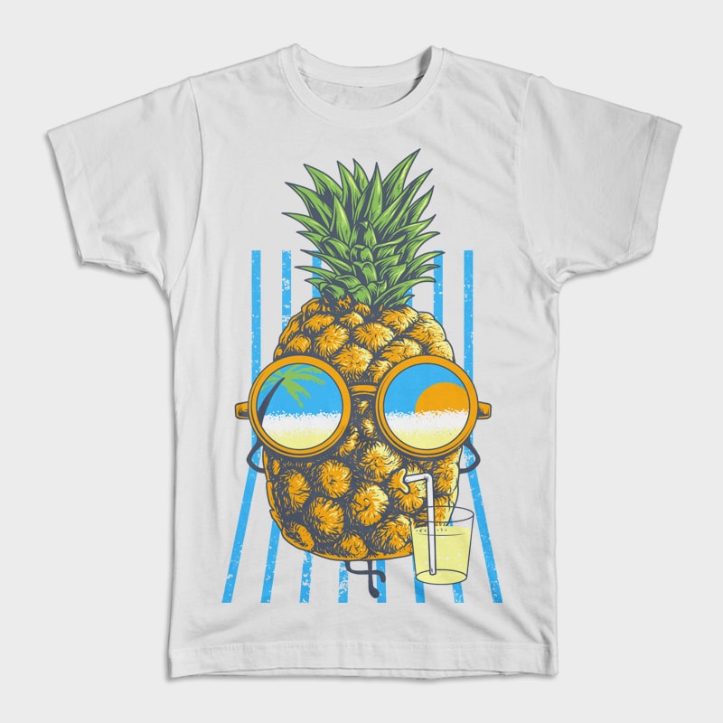 Pineapple Sunbathe tshirt designs for merch by amazon