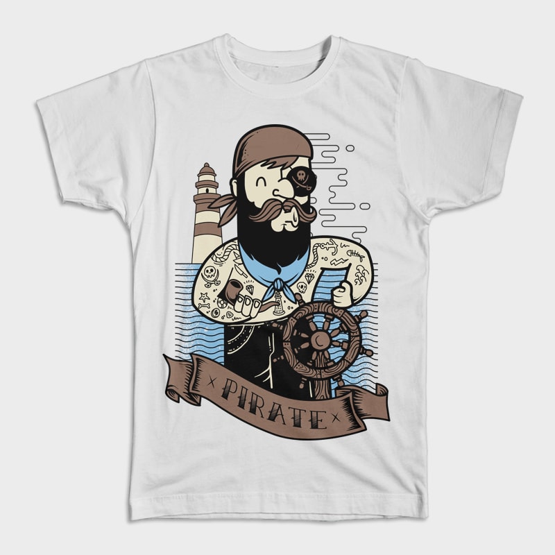 Pirate tshirt design for merch by amazon