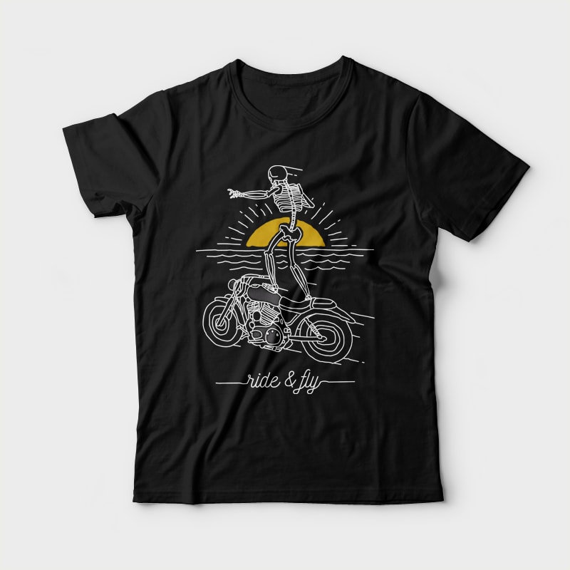 Ride and Fly t shirt designs for merch teespring and printful