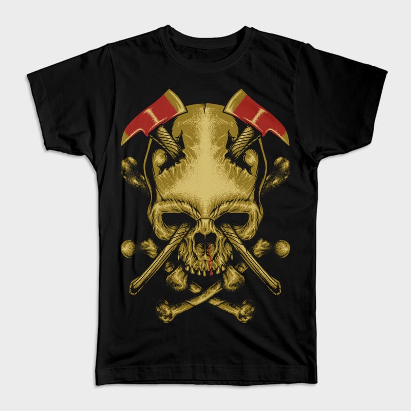 Skull Axe vector t shirt design