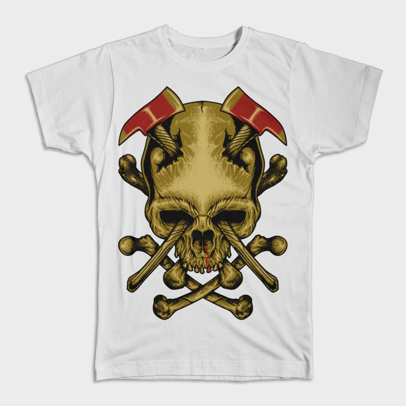Skull Axe vector t shirt design