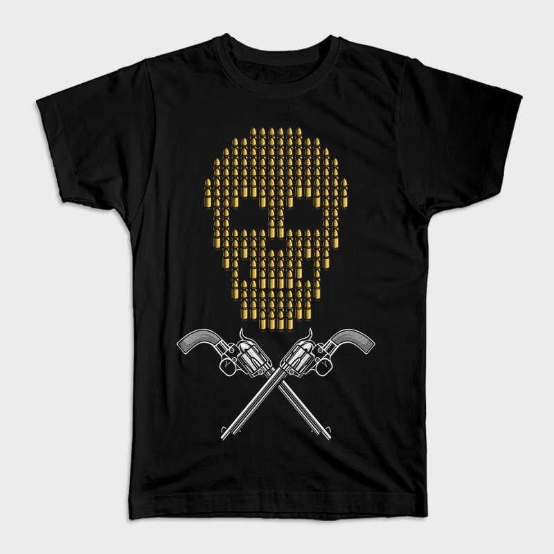 Skull Bullets vector shirt design - Buy t-shirt designs