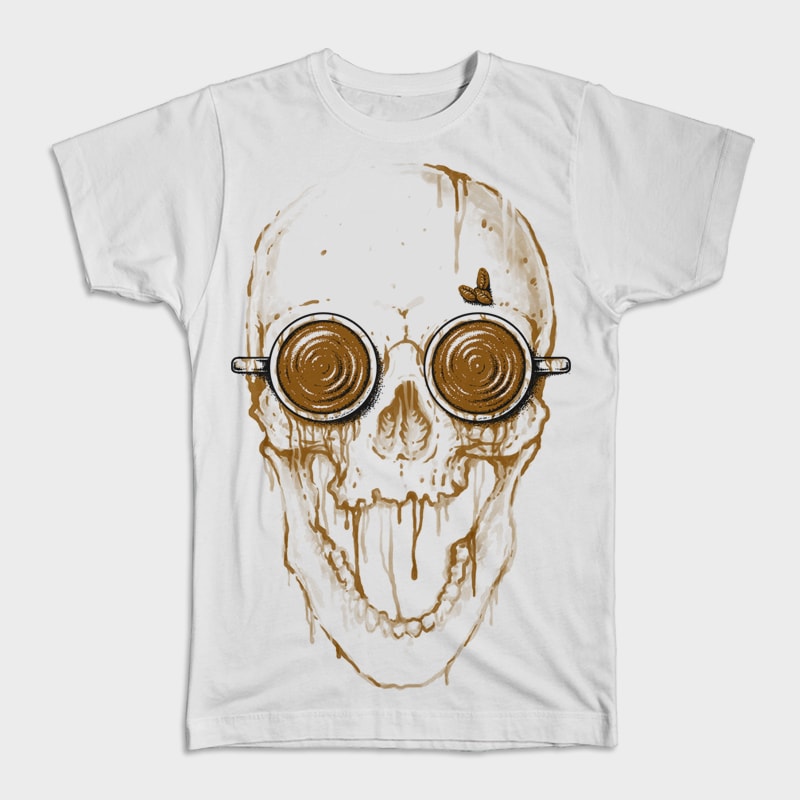 Skull Coffee t shirt design graphic