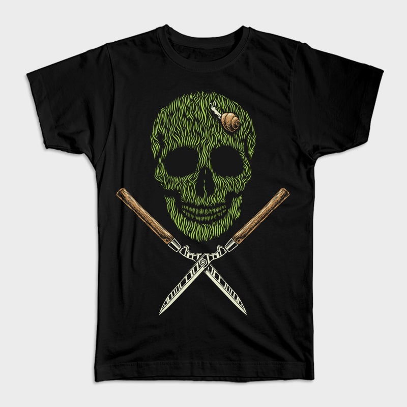 Skull Grass commercial use t shirt designs