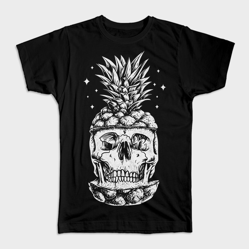 Skull Pineapple t shirt design png