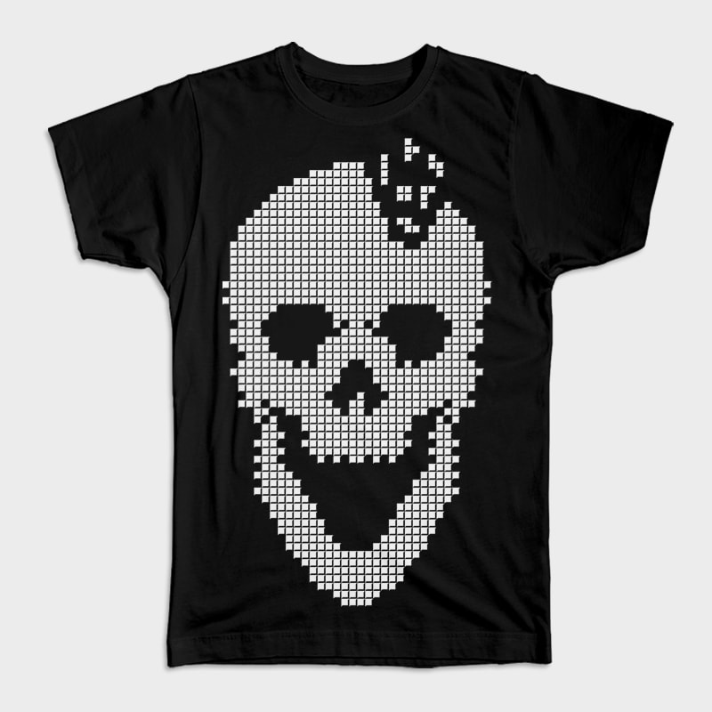 Skull Tetris t shirt designs for merch teespring and printful
