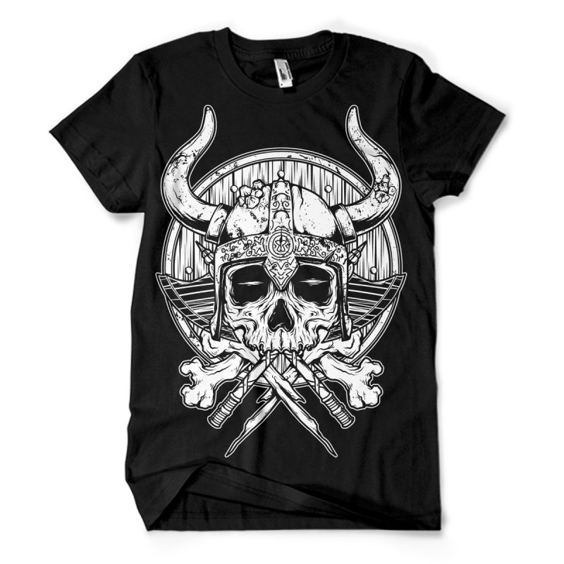 Skull Viking t shirt designs for teespring
