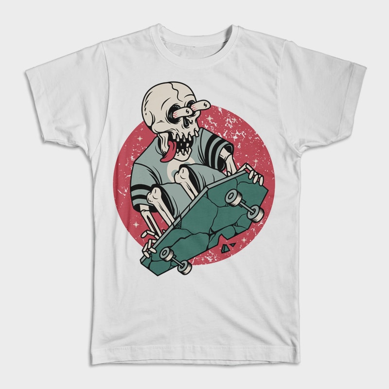 Skullboarding t shirt designs for printify