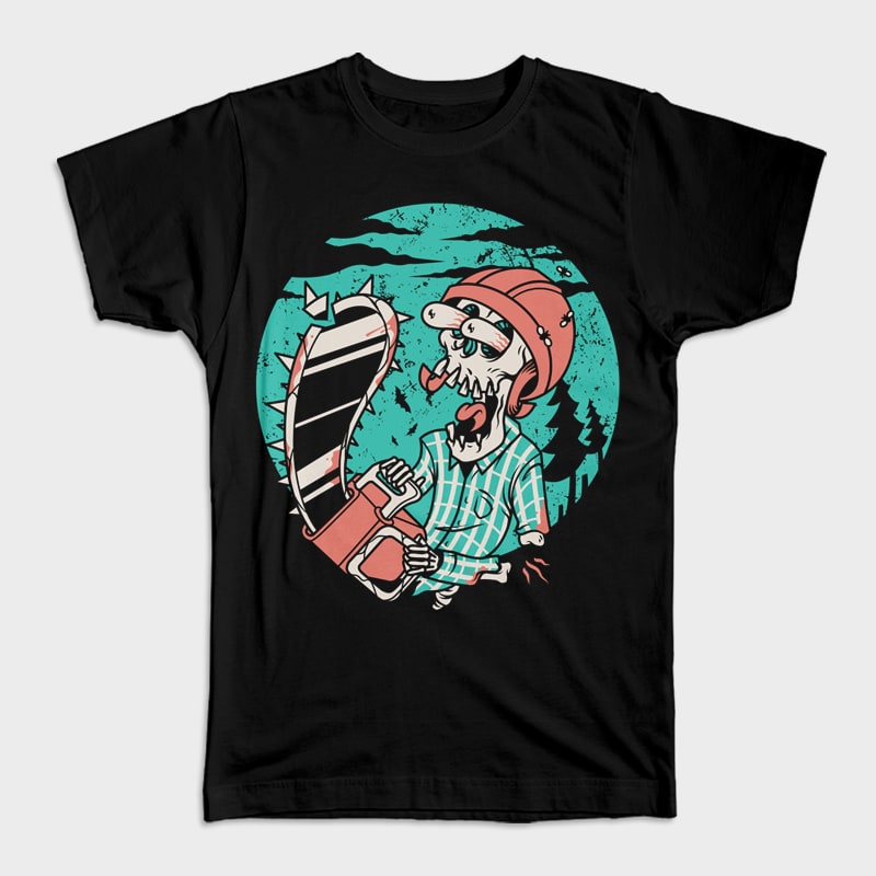 Skullchain Saw t shirt designs for print on demand