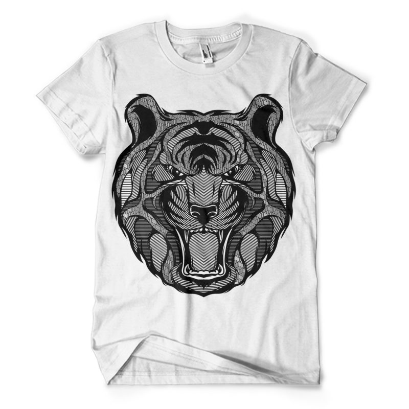 Tiger Zentangle t shirt designs for merch teespring and printful