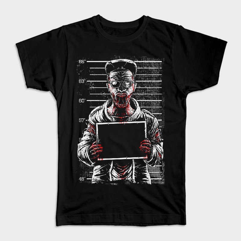 Zombie Mugshot t shirt design png