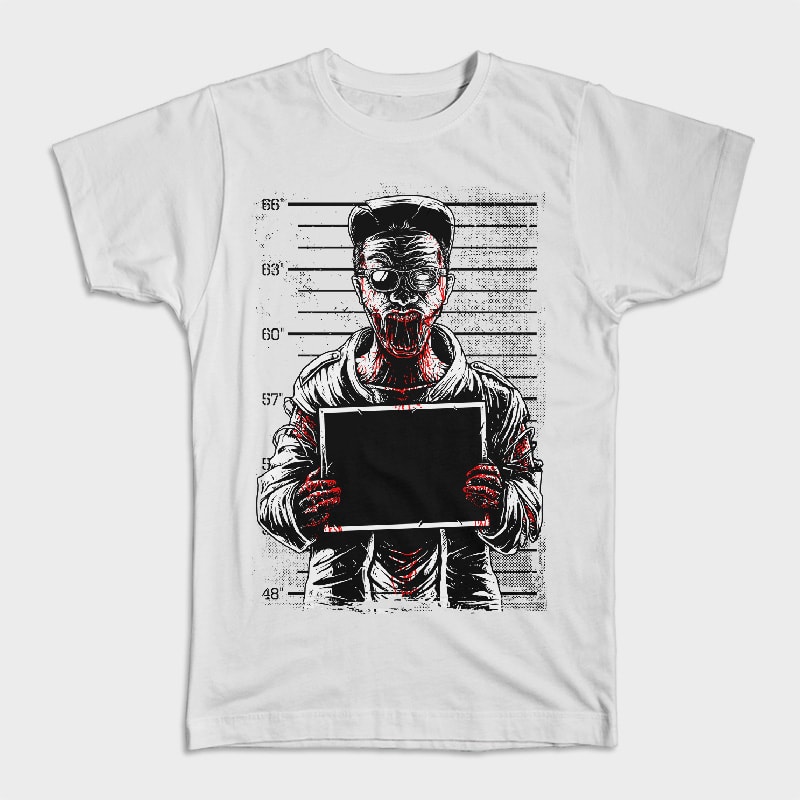 Zombie Mugshot t shirt design png