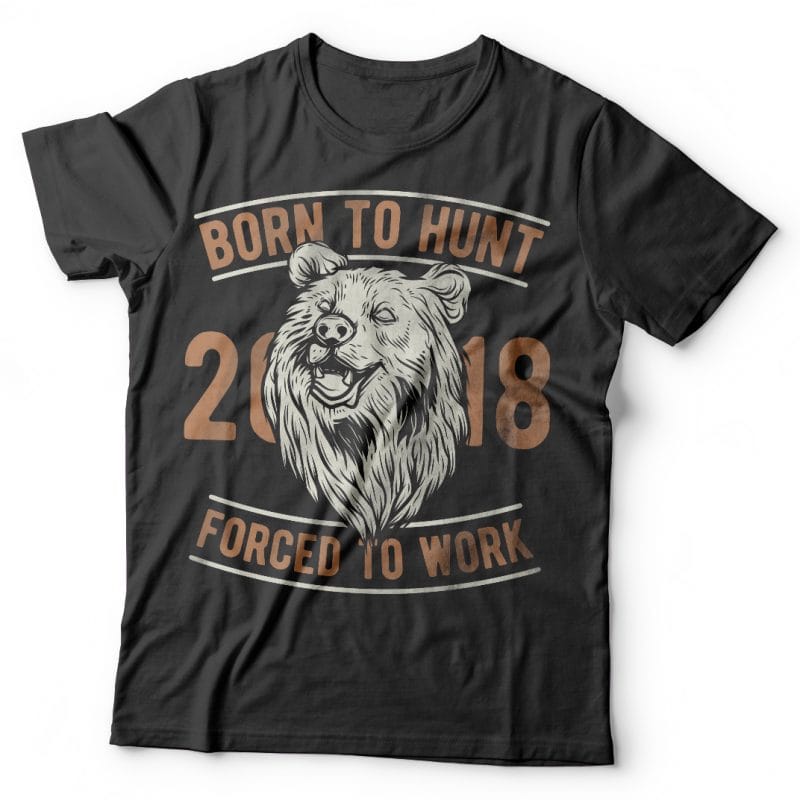 Born to hunt. Vector t-shirt design commercial use t shirt designs