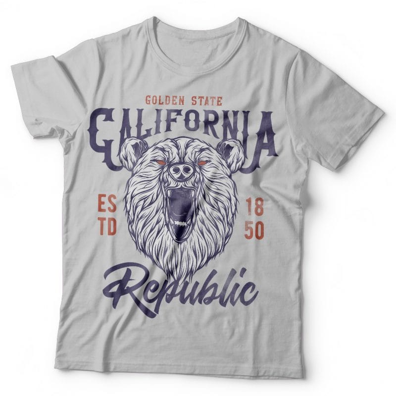 California republic. Vector t-shirt design t-shirt designs for merch by amazon