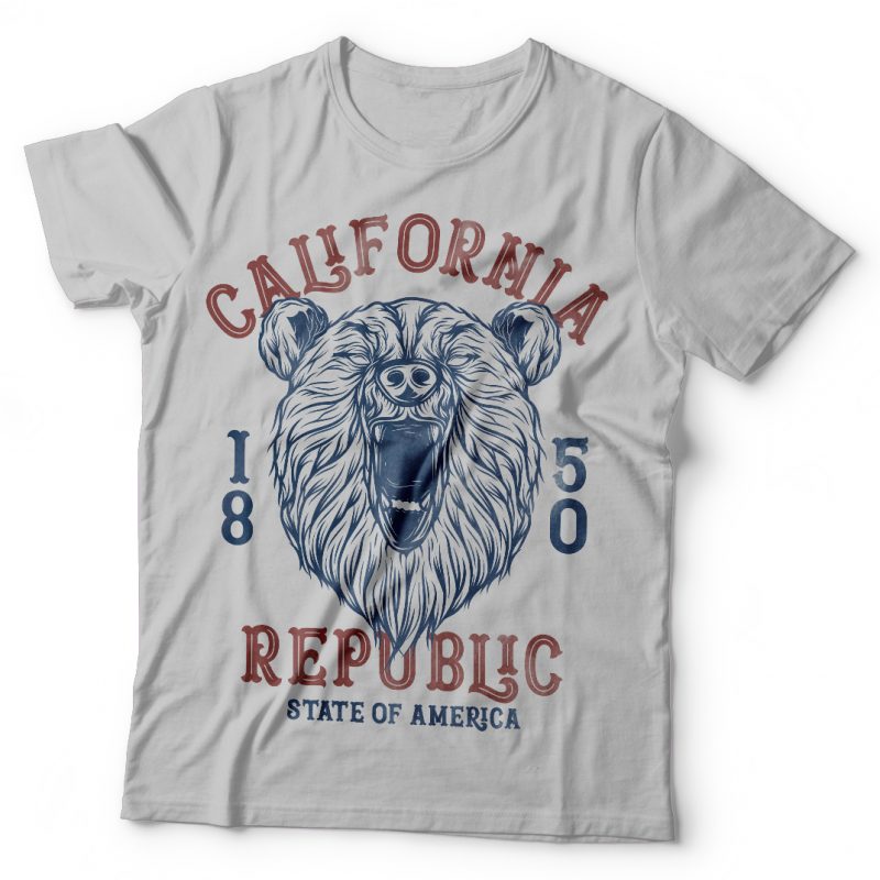 California republic. Vector t-shirt design t-shirt designs for merch by amazon