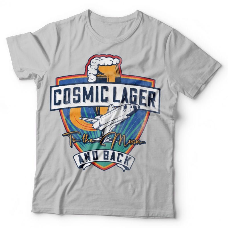 Cosmic lager. Vector t-shirt design buy t shirt design