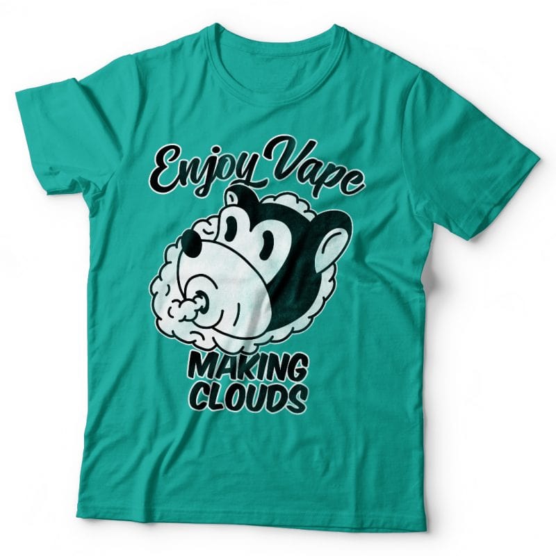 Enjoy vape. Vector t-shirt design t shirt designs for print on demand