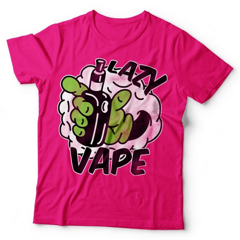 Lazy vape. Vector t-shirt design tshirt design for merch by amazon