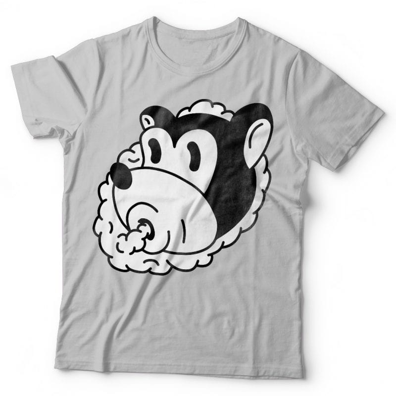 Smoking bear. Vector t-shirt design vector shirt designs