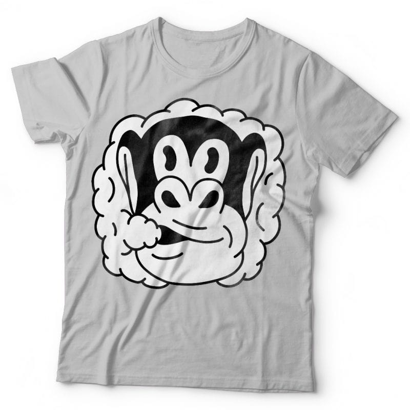Smoking monkey. Vector t-shirt design - Buy t-shirt designs