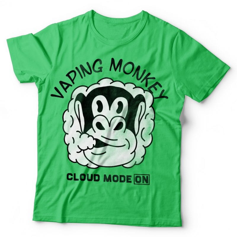 Vaping monkey. Vector t-shirt design buy tshirt design