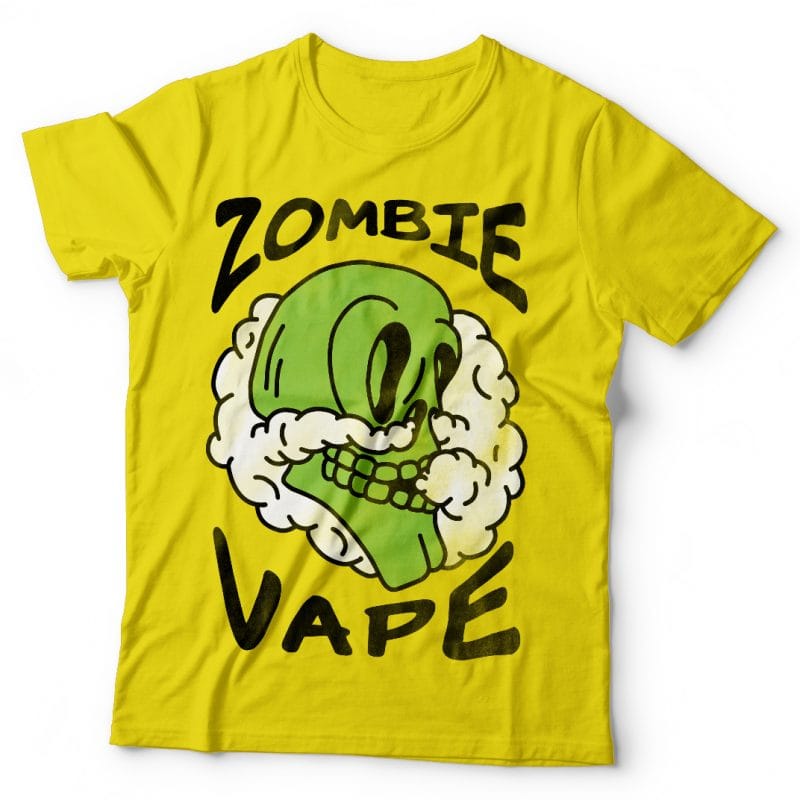 Zombie vape. Vector t-shirt design t shirt designs for merch teespring and printful