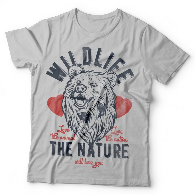 Bears wildlife. Vector t-shirt design tshirt designs for merch by amazon