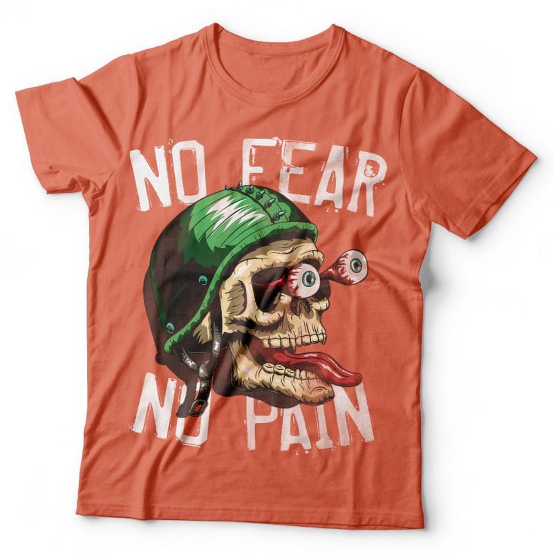 Biker’s skull. Vector t-shirt design t shirt designs for print on demand