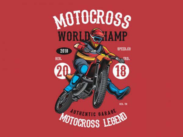 Motocross world champ vector t-shirt design