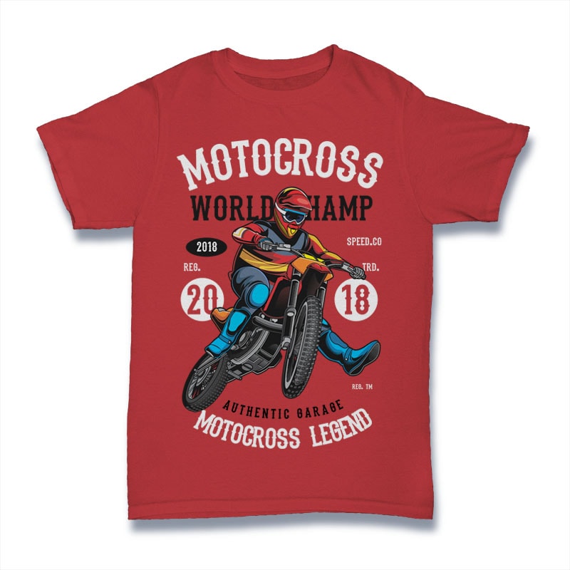 Motocross World Champ vector t shirt design