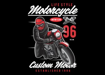 Motorcyle Lifestyle print ready vector t shirt design