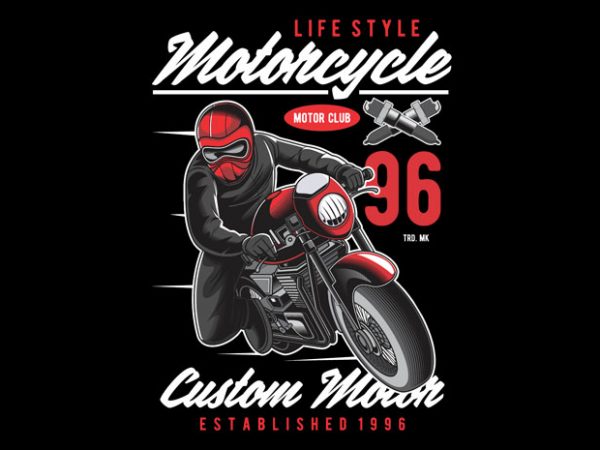 Motorcyle lifestyle print ready vector t shirt design