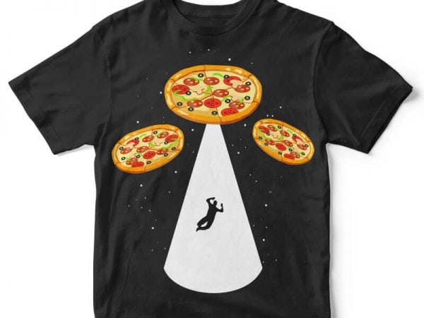 Pizza ufo t-shirt design
