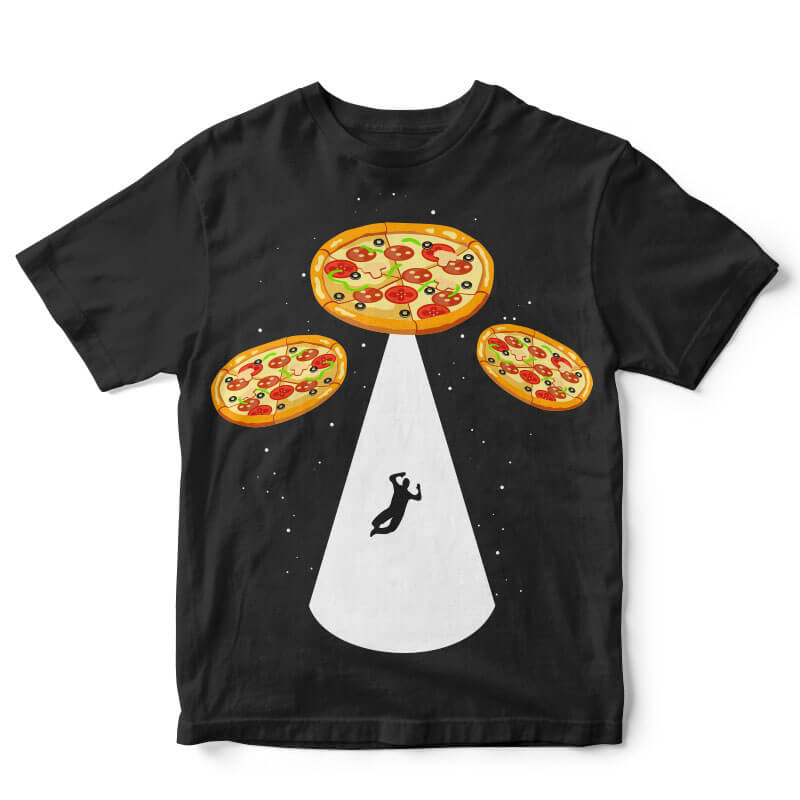 Pizza UFO t-shirt design vector shirt designs