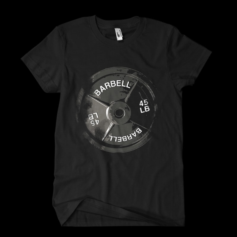 Powerlifting Barbell Plate t shirt designs for merch teespring and printful