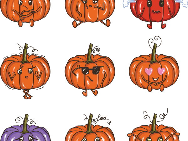 Pumpkin emoji vector t-shirt design