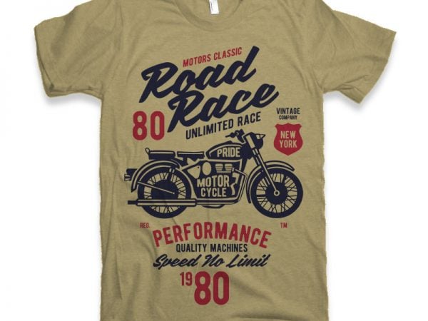 Road race motorcycles t-shirt design