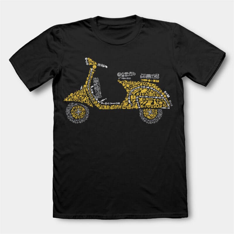 Scooter t-shirt design tshirt designs for merch by amazon