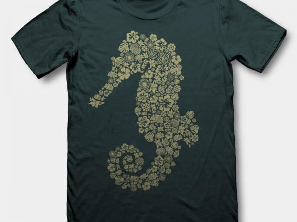 Sea horse t-shirt design