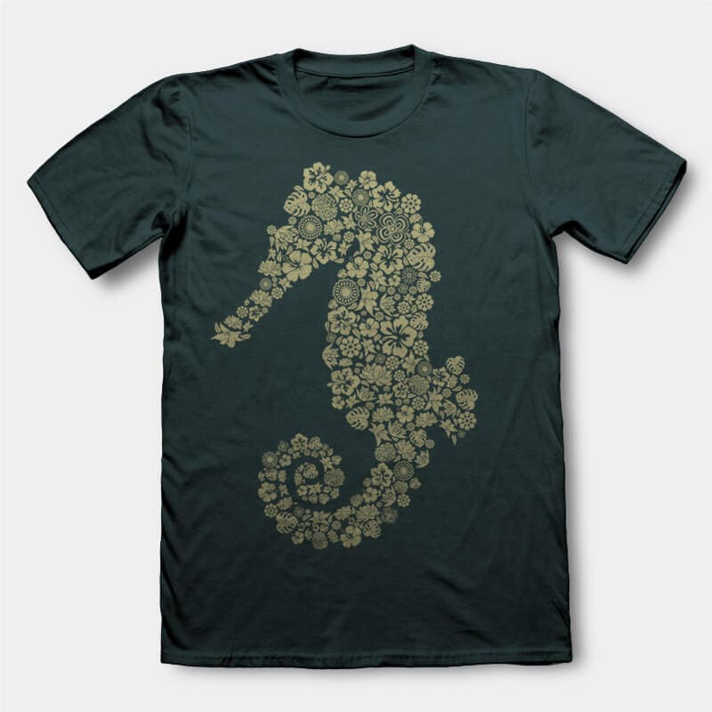 Sea Horse t-shirt design tshirt designs for merch by amazon