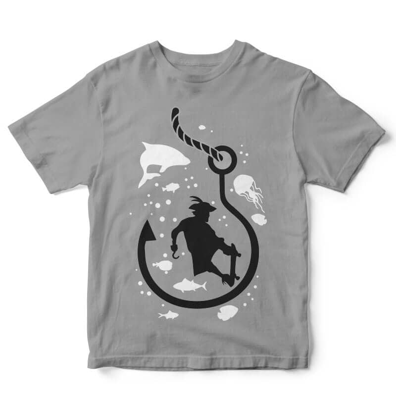Skaterhook tshirt designs for merch by amazon