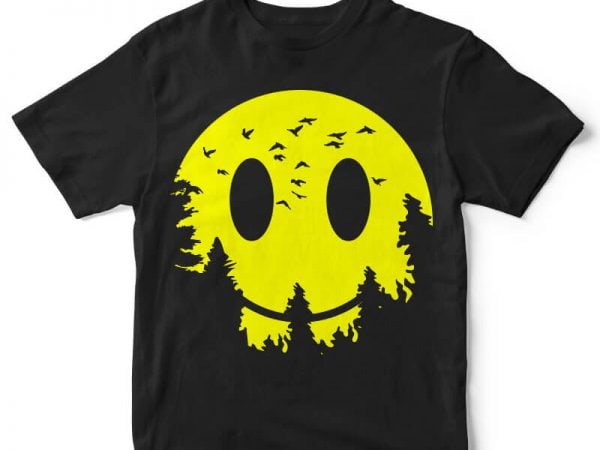 Smiley moon t-shirt design