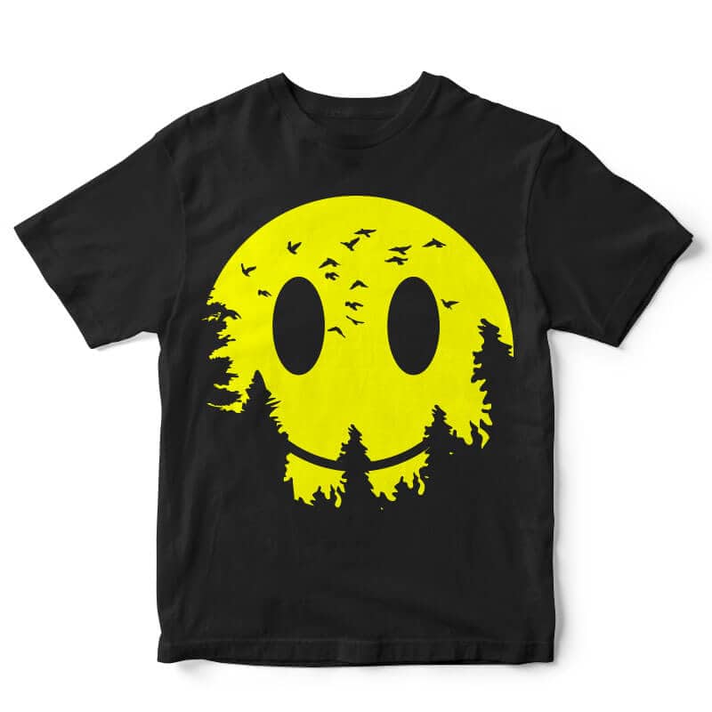 Smiley Moon t-shirt design tshirt designs for merch by amazon