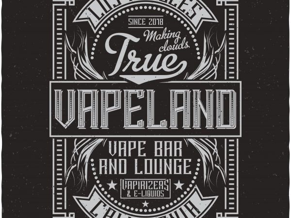 Vapeland. vector t-shirt design Vapeland. vector t-shirt design