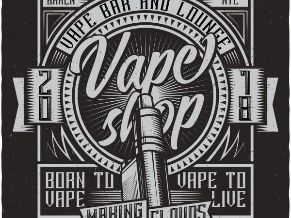 Vape shop. vector t-shirt design