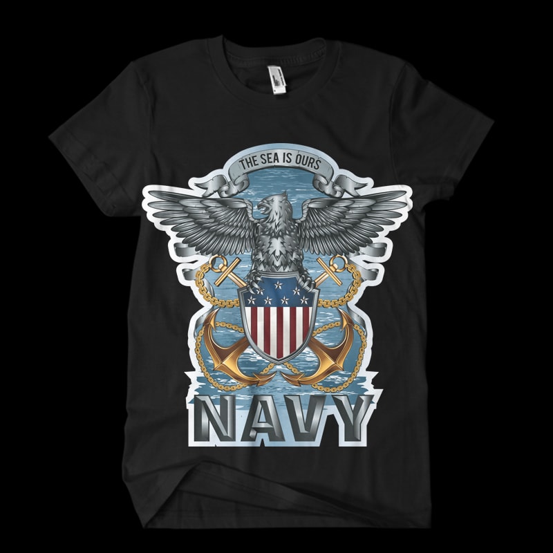 navy t-shirt designs for merch by amazon