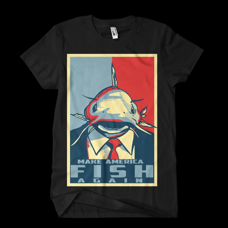 Make America fish again shirt design t-shirt designs for merch by amazon