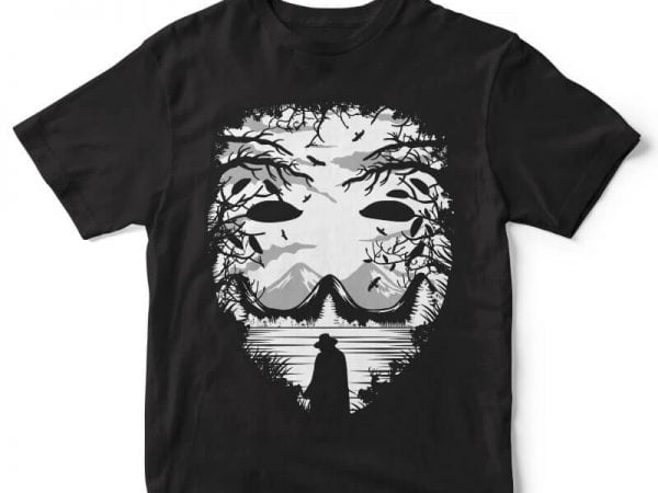 The mask graphic t-shirt design