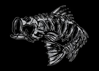 Bass skeleton vector t shirt design artwork