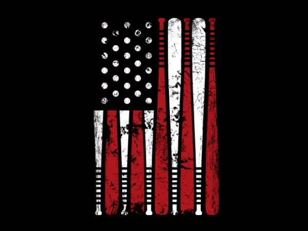 Usa flag basball tshirt design for sale